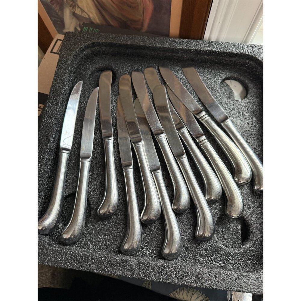 12 Piece Stainless Steel Dinner Knives Pistol Grip Handle Korea